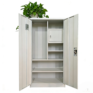 Armario Metálico de 2 Puertas Personalizado de Fábrica con Caja Fuerte, Armario de Acero para Dormitorio, Mueble de Almacenamiento de Ropa - Product Image 1