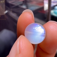 Perles de pierre de lune bleue glacée naturelle 9A, rondes, polies, pierres précieuses en vrac, 6-12 mm, pour bracelet unisexe, bijoux DIY