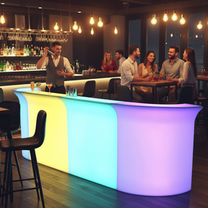 Barra de Bar Portátil de Plástico con Luces LED, Barra Móvil Recta con Iluminación LED, Barra Moderna Impermeable con Luz LED en Venta - Product Image 4