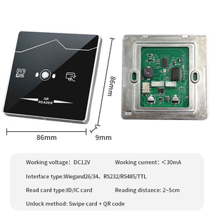 Proximidad 13,56 MHz RFID Lector de código QR para exteriores Integrado NFC Smart Wiegand26 Torniquete Escáner de código QR Lector de control de acceso - Product Image 2