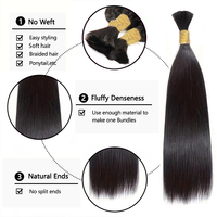 Cheveux humains brésiliens Remy en gros, bouclés afro crépus, en vrac, pour tresses, dreadlocks, tresses au crochet, extensions de cheveux humains de 8 pouces