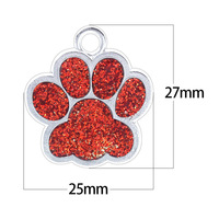 Etiquettes personnalisées gravées pour chien, chien, chiot, nom d'identification d'animal de compagnie, pendentif pour collier, accessoires pour animaux de compagnie, pendentif patte pailletée