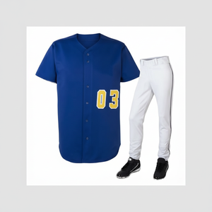 Maillot de baseball personnalisé OEM de haute qualité, imprimé, logo sérigraphié, coton/polyester à séchage rapide, uniforme pour le baseball - Product Image 1
