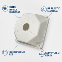 Boîtier de jonction pour caméras de sécurité CCTV, en plastique ABS/PC, étanche IP40, 130x130x50mm, blanc