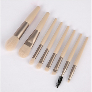 Mini 8-Piece Makeup Brush Set Synthetic Fibers Portable Travel Kit For <b>Eye</b> <b>Shadow</b> - Product Image 4