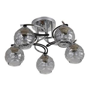 Lampe 5xe14 chrome/wengé 23x46x46 cm - illumine et décore les espaces avec un style moderne et élégant. - Product Image 1