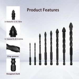 3-16mm di tungsteno cobalto dura in lega di quattro fessure seghettato punta a croce modello JCSZ-002 personalizzato dalla fabbrica cinese - Product Image 3