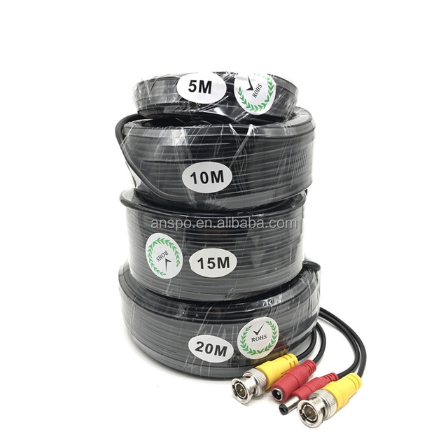 AHD Security Camera Coaxial Cable All-in-One BNC Video Power Cables BNC Extension Wire Cord for CCTV Camera DVR Security System