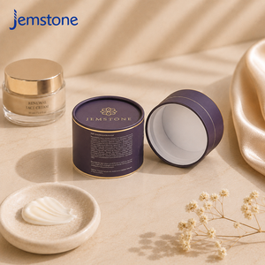 Boîte d'emballage en tube de papier personnalisée pour huile essentielle, sérum de beauté, pot cosmétique cylindrique en carton avec impression de feuille métallique de luxe - Product Image 2