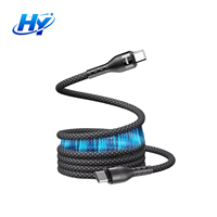 Cable Magnético USB C a C de 100W, Doble Tipo-C, con Trenzado de Nailon, Carga Rápida y Transferencia de Datos para iPhone, Samsung, iOS y Android