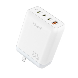 Caricatore Rapido GaN Miccell da 100W con Protocolli PD e QC, Certificazione UL, Spina USA per Laptop e <span class=keywords><strong>Smartphone</strong></span> - Product Image 1