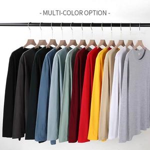 เสื้อยืดแขนยาวทรงโอเวอร์ไซส์ผ้าฝ้าย 100% คุณภาพสูง น้ำหนักเบา 180gsm แบบเรียบ ไม่มีลาย สำหรับผู้ชาย สามารถสั่งทำได้ - Product Image 3