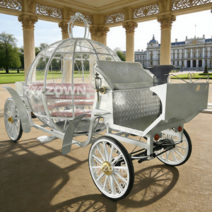 luxurious Wedding Horse Carriage Classical Pumpkin Horse Wagon White closed electric carriage - Product Image 2