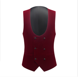 Người đàn ông của phù hợp với sân khấu, hiệu suất Dresses, người anh Tự trồng nhung vải Burgundy phù hợp với ba mảnh bán buôn tùy biến - Product Image 2