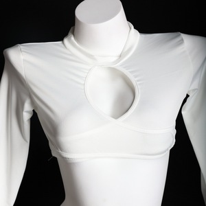 Body de Mujer de Poliéster Blanco de Manga Larga con Cuello Redondo y Minifalda Negra, Disfraz Sexy Otoño 2025 - Product Image 2
