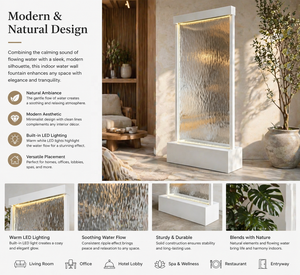 Mur Cascade en Verre Moderne Avec Éclairage LED, Fontaines Murales Mobiles Utilisées Comme Cascade d'Intérieur et Séparateur de Pièce - Product Image 5