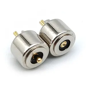 Conector magnético de 6mm com 2 pinos, conector de mola pogopin 3a, à prova d'água, conector de entrada de carregamento dc