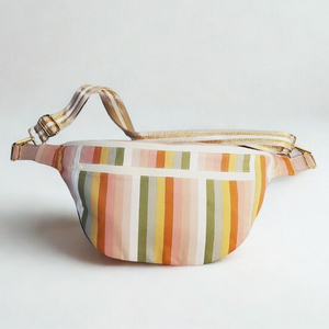 特大クロスボディスリングバッグファニーパック女性用チェストバッグストライプコットントラベルスリングバッグ - Product Image 1