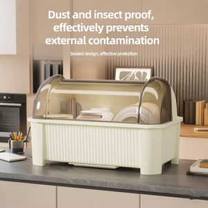 Moderno Organizador de Plástico para Cocina, a Prueba de Polvo, para Platos y Cubiertos, Escurridor de Utensilios con Bandeja de Agua Extraíble - Product Image 4