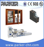 Mesin Pemotong Gergaji Mitre Kepala Ganda Otomatis CNC Profil Aluminium Stainless Steel UPVC PARKER, Dapat Memotong Segala Sudut
