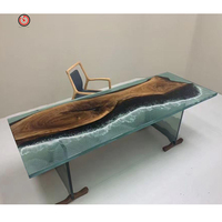 TT Offre Spéciale européenne OEM & ODM personnalisé luxe en bois résine époxy océan mer acrylique villa maison hôtel bureau bureau table de direction