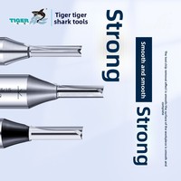 Tiger Shark T001 pisau lurus bermata-dua pisau mesin ukir CNC untuk pertukangan kustom ODM pemotong penggilingan TCT