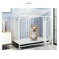 Haute qualité professionnel chien chenil chien caisse grande Cage pour chien en métal Double portes ouvert haut bouton pression fermeture fer Durable