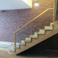 Escalier en bois moderne en forme de L pour l'intérieur avec main courante et rampes personnalisables