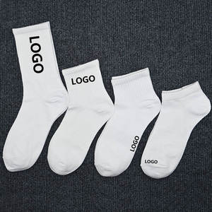 Men's Crew <b>Socks</b> <b>Black</b> Knitted Logo Print Daily Wear Regular Style - Product Image 3