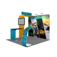 Stand d'exposition portable 10x10 en tube d'aluminium avec impression textile pour salon professionnel
