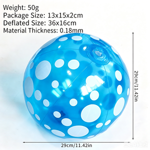 Pelota de <span class=keywords><strong>Playa</strong></span> Inflable con Diseño de Puntos o Rayas Arcoíris, Ideal para Fiestas de Verano en la Piscina - Product Image 2