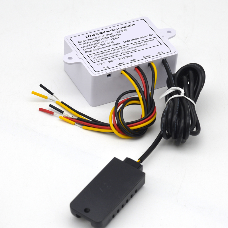 12V dual display dual temperature adjustable temperature regulator digital switch temperature and humidity controller ZFX-ST3022(图5)