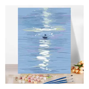 Venta <span class=keywords><strong>al</strong></span> por mayor de pintura <span class=keywords><strong>al</strong></span> óleo DIY personalizada por números pintura paisaje adultos paisaje regalos fáciles pintado a mano planta imagen pared decoración del hogar - Product Image 1