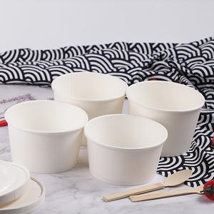 ชามสลัดกระดาษคราฟท์ทรงกลมสีน้ำตาลแบบเป็นมิตรกับสิ่งแวดล้อมสำหรับบรรจุอาหารแบบนำกลับบ้าน - Product Image 2