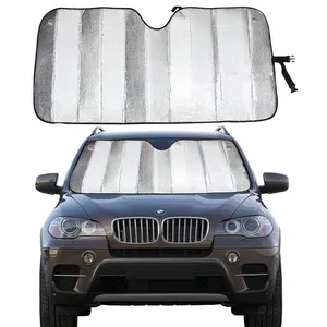 UV-Reflector Auto-Sonnenblende Auto Frontfenster Windschutzscheibe Sonnenschirm Aluminiumfolie mit 5 Schichten schwarz faltbar OEM 2 Tage 50 Stück