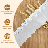 Dentelle en coton en forme de cœur, fil de coton à motif code-barres, garnitures de col Lolita, broderie, finition de bordure, pour décoration intérieure douce, vente en gros