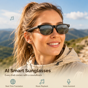 Lunettes de soleil audio intelligentes et tendance pour hommes et femmes, avec assistant vocal Bluetooth, musique sans fil, conception ouverte et légère, OEM - Product Image 1