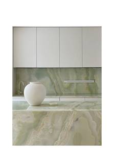 เคาน์เตอร์หินอ่อนสีเขียวกันน้ำทันสมัยและกระเบื้องบุผนังหินธรรมชาติขัดเงาสำหรับใช้ในครัวและห้องโถงภายในอาคาร - Product Image 2