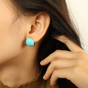 Pendientes de Clip con Forma de Bola, Chapados en Oro, para Uso Diario, Clips de Oreja en Forma de U, Joyería Elegante y de Lujo para Mujer - Product Image 4