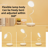 Lampe d'étude moderne et simple pliable à LED avec commande tactile, lumière blanc chaud 3500K, en plastique, garantie 3 ans, pour salle de lecture et chambre à coucher
