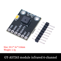 Modul Sensor AS7341 AS7343 Spektrometer Warna Inframerah Terlihat Mengirimkan GY-AS7262 AS7263