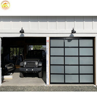 Porte de garage surélevée à double vitrage isolant, sur mesure, design moderne