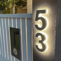Enseigne lumineuse LED 3D personnalisée en acrylique et acier inoxydable doré, lettres rétroéclairées, pour devanture de magasin