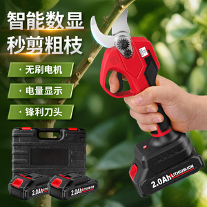 Tijeras de Podar Eléctricas con Batería de Iones de Litio de 2.0Ah, Pantalla Digital, Recortadora de Árboles de Jardín, Cuchilla de Acero Inoxidable - Product Image 1