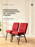 Chaises de théâtre en métal rembourrées, empilables, de haute qualité, économiques et idéales pour les auditoriums d'églises