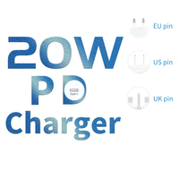 Chargeur 20W Prise US/EU/UK/AU pour iPhone 16 15 14 13 12 Recharge Rapide Type-C PD 20W Câble Chargeur pour Câble Chargeur iPhone