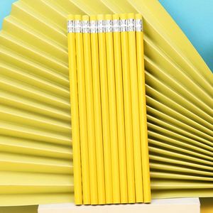 Crayons en bois personnalisés avec logo d'usine, pas chers, pour enfants, faible MOQ, crayons noirs avec gomme HB 2B - Product Image 2