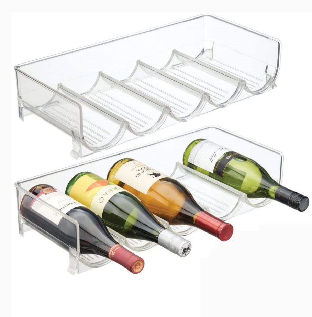 Пластиковая Полка для хранения винных бутылок, полка для хранения, органайзер для кухонных столешниц, столешница, холодильник, Штабелируемый
