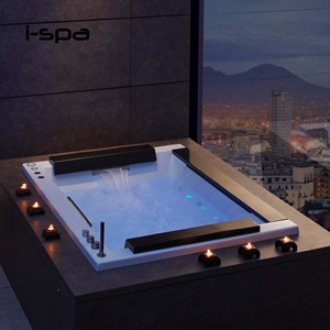 Bañera Rectangular Moderna de Acrílico, Independiente, con Cascada, Masaje de Aire y Funciones de Relajación, Modelo Perth - Product Image 2