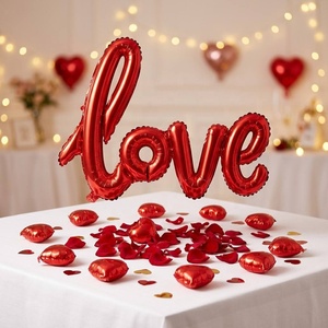 Decorazioni per Festa di San Valentino, Palloncini 'I Love You' in Elio, Oro Rosa, Dorato, Rosso, Mini Palloncini a Forma di Lettere in Mylar - Product Image 2